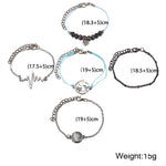 5 Piece Heartbeat Bracelet Set 18K White Gold Plated Bracelet in 18K White Gold Plated