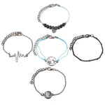 5 Piece Heartbeat Bracelet Set 18K White Gold Plated Bracelet in 18K White Gold Plated