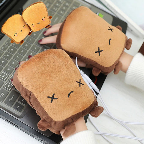 USB Warmer Heated Gloves Cute Hand Warmers